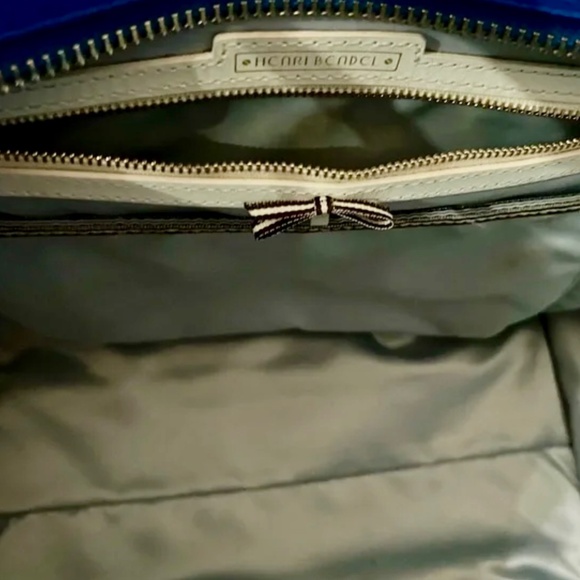 HENRI BENDEL Blue Leather Rivington Convertible Shoulder Bag, Clutch, Crossbody - Picture 9 of 11